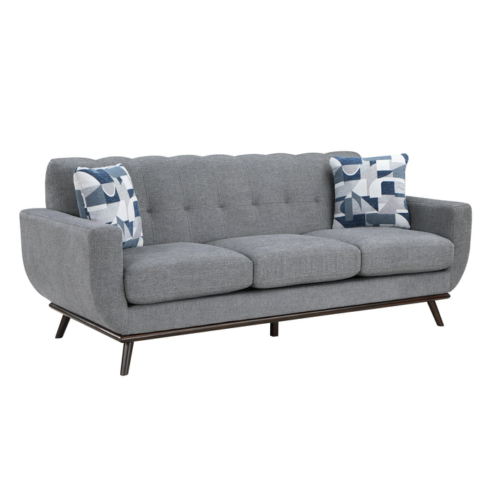 Everton Sofa in Gray/Walnut - 8341GY-3RV - FAMSA Furniture (TX)