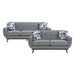 Everton 2pc Set: Sofa, Love in Gray/Walnut - 8341GY*2RV - FAMSA Furniture (TX)