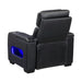 8344BLK-1PWHM Power Reclining Chair with Power Headrest, Cup holder, Storage Arms(Top and Side), Air Massage, Heat, LED Lighting and Charging Ports image