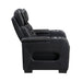 8344BLK-1PWHM Power Reclining Chair with Power Headrest, Cup holder, Storage Arms(Top and Side), Air Massage, Heat, LED Lighting and Charging Ports image
