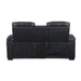8344BLK-2PWHM POWER DOUBLE RECLINING LOVE SEAT WITH CENTER CONSOLE, POWER HEADRESTS, STORAGE ARMS(TOP AND SIDE) ,CUP HOLDERS, WIRELESS SPEAKERS WITH SUB-WOOFER, AIR MASSAGE, HEAT, LED LIGHTING AND CHARGING PORTS image