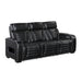 8344BLK-3PWHM Power Double Reclining Sofa with Center Drop-Down Cup Holders, Power Headrests, Storage Arms(Top and Side) ,Cup holders, Reading Lights, Wireless Charger, Air Massage, Heat, LED Lighting and Charging Ports image