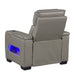 8344GRY-1PWHM Power Reclining Chair with Power Headrest, Cup holder, Storage Arms(Top and Side), Air Massage, Heat, LED Lighting and Charging Ports image