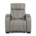 8344GRY-1PWHM Power Reclining Chair with Power Headrest, Cup holder, Storage Arms(Top and Side), Air Massage, Heat, LED Lighting and Charging Ports image