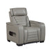 8344GRY-1PWHM Power Reclining Chair with Power Headrest, Cup holder, Storage Arms(Top and Side), Air Massage, Heat, LED Lighting and Charging Ports image