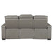8344GRY-3PWHM Power Double Reclining Sofa with Center Drop-Down Cup Holders, Power Headrests, Storage Arms(Top and Side) ,Cup holders, Reading Lights, Wireless Charger, Air Massage, Heat, LED Lighting and Charging Ports image