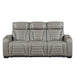 8344GRY-3PWHM Power Double Reclining Sofa with Center Drop-Down Cup Holders, Power Headrests, Storage Arms(Top and Side) ,Cup holders, Reading Lights, Wireless Charger, Air Massage, Heat, LED Lighting and Charging Ports image