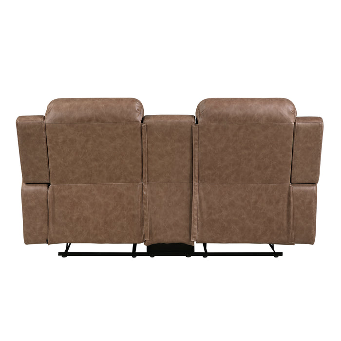 8347BRW-2 Double Reclining Love Seat with Center Console image