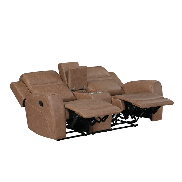8347BRW-2 Double Reclining Love Seat with Center Console image