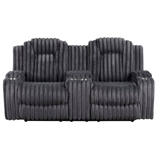 8348DGY-2 Double Reclining Love Seat With Center Console And Cup Holders image