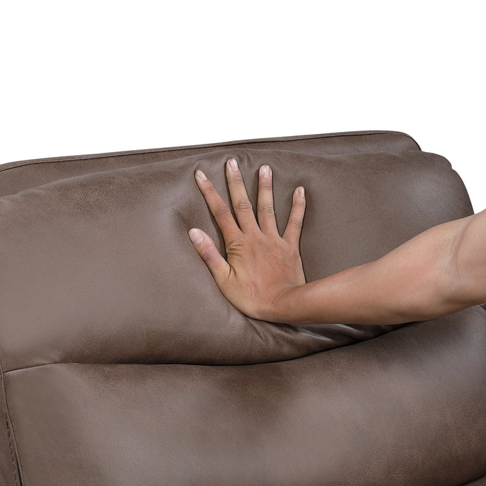 8360BRW-2 Double Glider Reclining Love Seat with Center Console image
