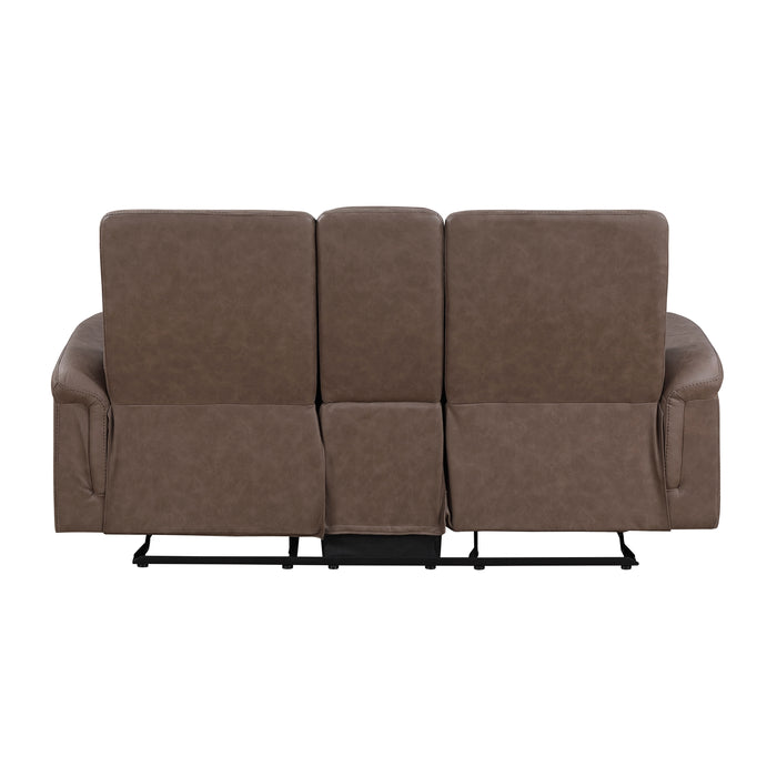 8360BRW-2 Double Glider Reclining Love Seat with Center Console image