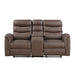 8360BRW-2 Double Glider Reclining Love Seat with Center Console image