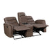 8360BRW-2 Double Glider Reclining Love Seat with Center Console image