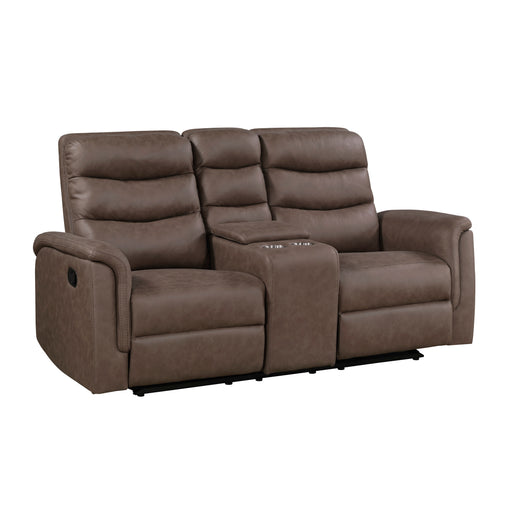 8360BRW-2 Double Glider Reclining Love Seat with Center Console image