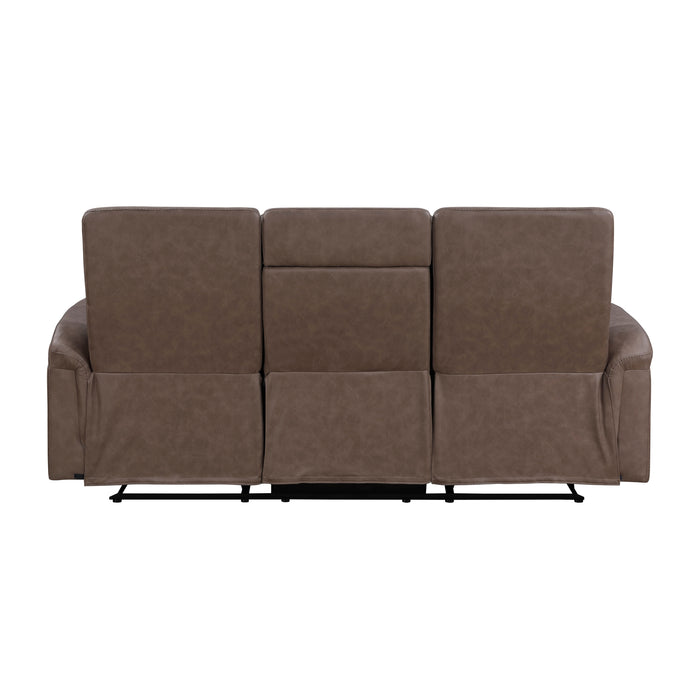 8360BRW-3 Double Reclining Sofa with Drop-down Cup Holders image