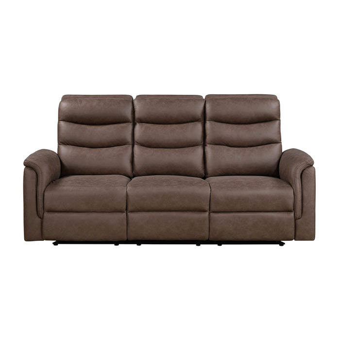 8360BRW-3 Double Reclining Sofa with Drop-down Cup Holders image