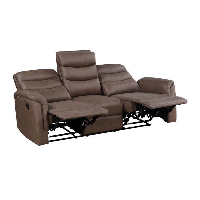 8360BRW-3 Double Reclining Sofa with Drop-down Cup Holders image