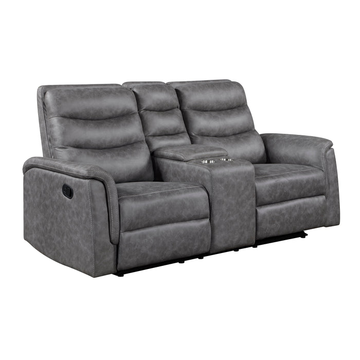 8360GRY-2 Double Glider Reclining Love Seat with Center Console image