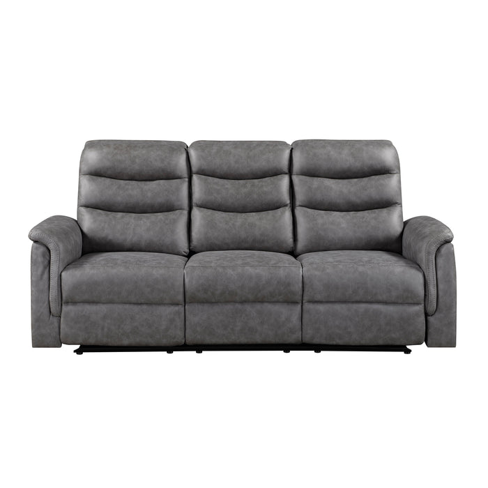 8360GRY-3 Double Reclining Sofa with Drop-down Cup Holders image