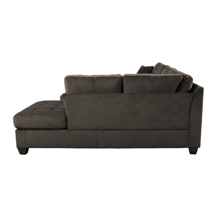 Emilio 2-Piece Reversible Sectional with Chaise in Brown - 8367CH* - FAMSA Furniture (TX)