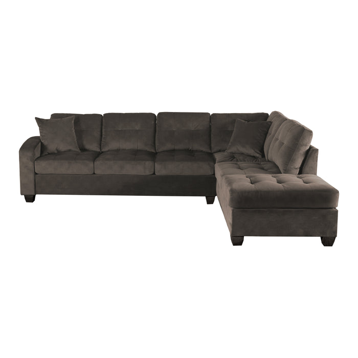 Emilio 3-Piece Reversible Sectional with Ottoman in Brown - 8367CH*3 - FAMSA Furniture (TX)