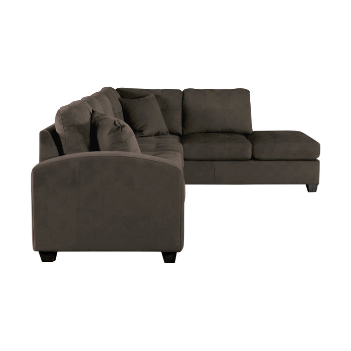 Emilio 2-Piece Reversible Sectional with Chaise in Brown - 8367CH* - FAMSA Furniture (TX)