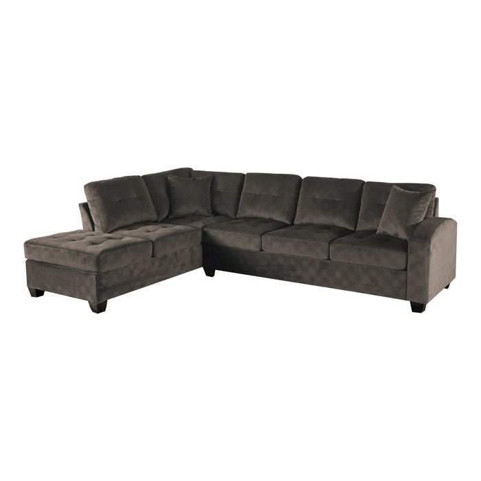 Emilio 2-Piece Reversible Sectional with Chaise in Brown - 8367CH* - FAMSA Furniture (TX)