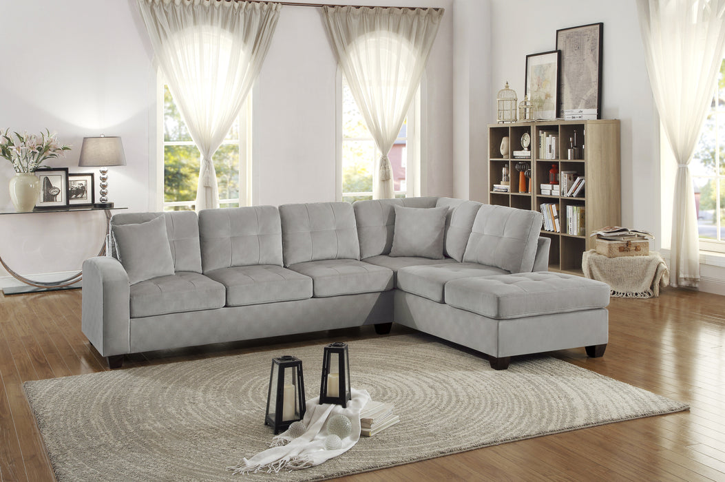 Emilio 2-Piece Reversible Sectional with Chaise in Taupe - 8367TP* - FAMSA Furniture (TX)