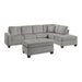 Emilio 3-Piece Reversible Sectional with Ottoman in Taupe - 8367TP*3 - FAMSA Furniture (TX)