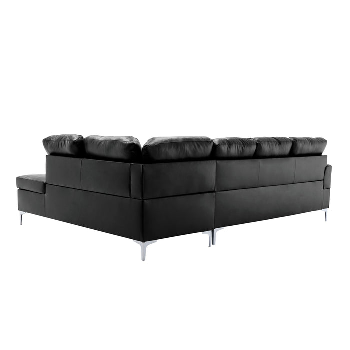 Barrington 3-Piece Sectional with Right Chaise and Ottoman in Black - 8378BLK*3 - FAMSA Furniture (TX)