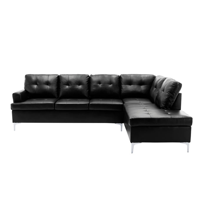 Barrington 3-Piece Sectional with Right Chaise and Ottoman in Black - 8378BLK*3 - FAMSA Furniture (TX)