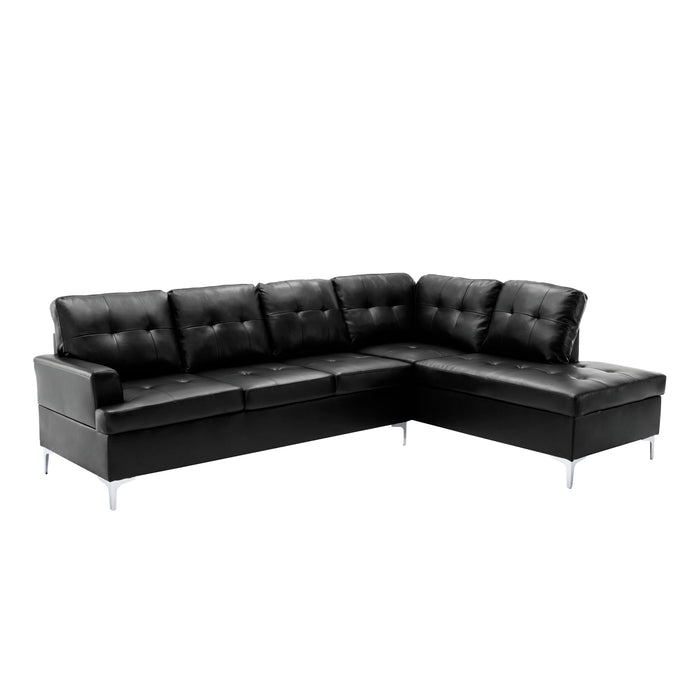 Barrington 3-Piece Sectional with Right Chaise and Ottoman in Black - 8378BLK*3 - FAMSA Furniture (TX)
