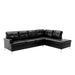 Barrington 3-Piece Sectional with Right Chaise and Ottoman in Black - 8378BLK*3 - FAMSA Furniture (TX)