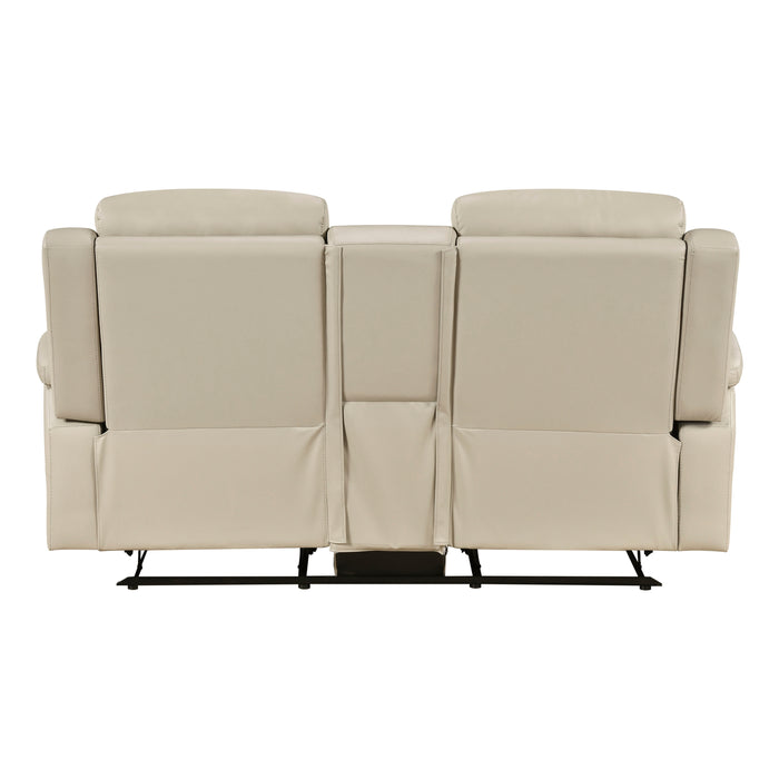 8379BEG-2 Double Reclining Love Seat with Center Console and Receptacles image