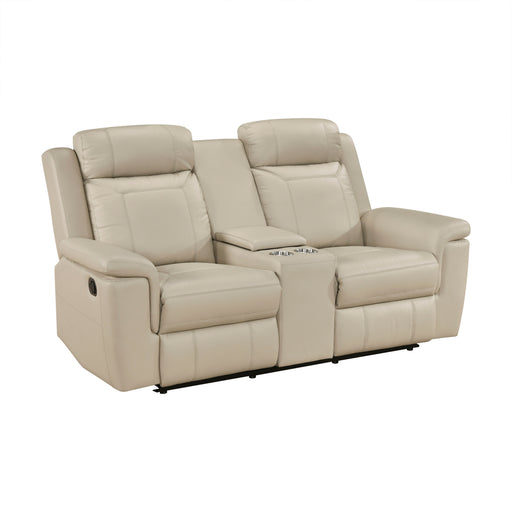 8379BEG-2 Double Reclining Love Seat with Center Console and Receptacles image