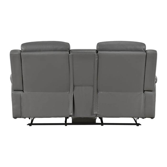 8379DGY-2 Double Reclining Love Seat with Center Console and Receptacles image