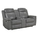 8379DGY-2 Double Reclining Love Seat with Center Console and Receptacles image