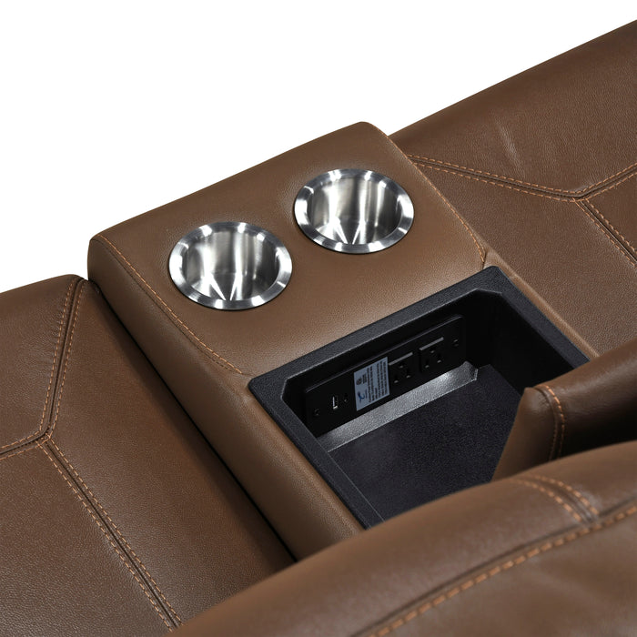 8379TBR-2 Double Reclining Love Seat with Center Console and Receptacles image