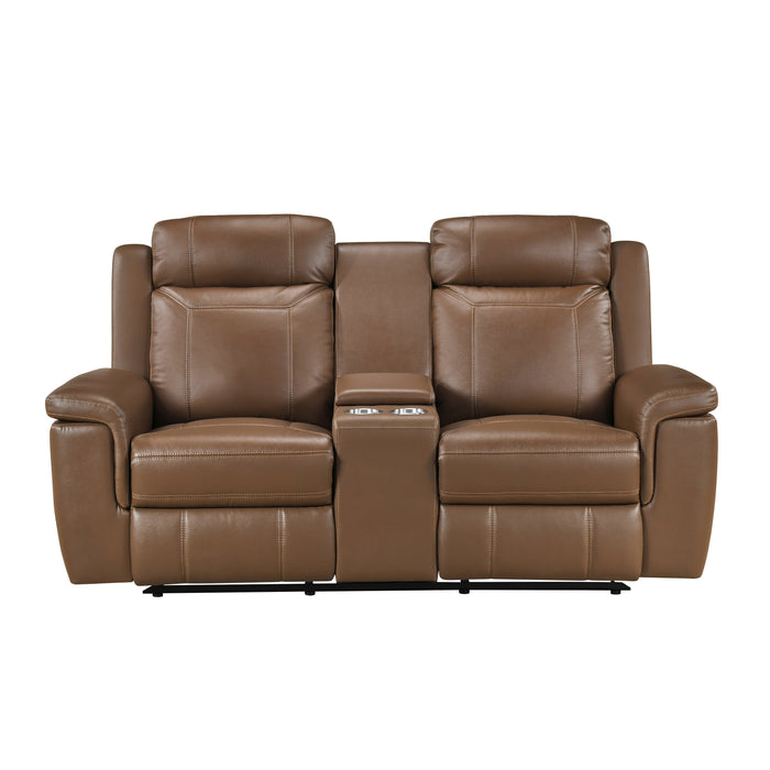 8379TBR-2 Double Reclining Love Seat with Center Console and Receptacles image