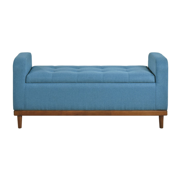 Brigitte Lift Top Storage Bench in Blue - 4590BU - FAMSA Furniture (TX)