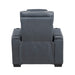 8449BU-1PWHM Power Reclining Chair with Power Headrest, Storage Arms with Cup Holders, Air Massage and Heat, LED Lighting and Charging Ports image