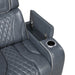 8449BU-1PWHM Power Reclining Chair with Power Headrest, Storage Arms with Cup Holders, Air Massage and Heat, LED Lighting and Charging Ports image