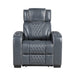 8449BU-1PWHM Power Reclining Chair with Power Headrest, Storage Arms with Cup Holders, Air Massage and Heat, LED Lighting and Charging Ports image