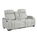 8455GRY-2 Double Reclining Love Seat with Center Console, Wireless Speakers, Storage Arms, Cup holders and LED image