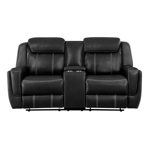 8516BK-2 Double Reclining Love Seat with Center Console, Receptacles and USB Ports image