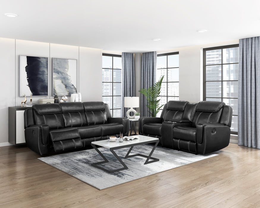 8516BK-2 Double Reclining Love Seat with Center Console, Receptacles and USB Ports image