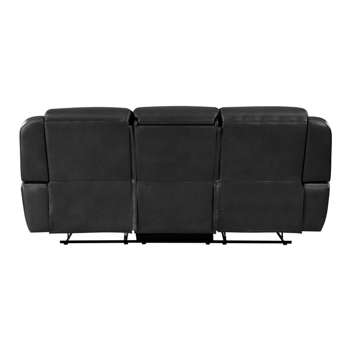 8516BK-3 Double Reclining Sofa with Center Drop-Down Cup Holders,Storage Pouch, Receptacles and USB Ports image