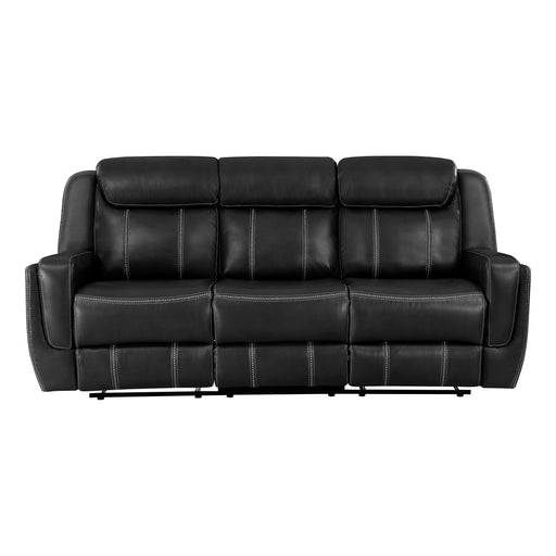 8516BK-3 Double Reclining Sofa with Center Drop-Down Cup Holders,Storage Pouch, Receptacles and USB Ports image