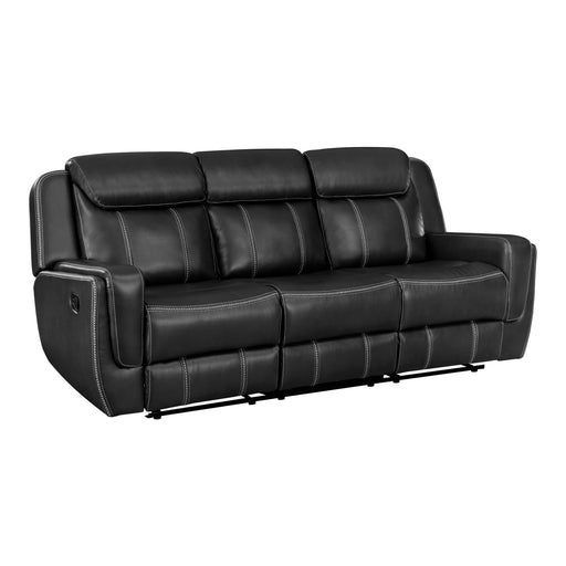 8516BK-3 Double Reclining Sofa with Center Drop-Down Cup Holders,Storage Pouch, Receptacles and USB Ports image